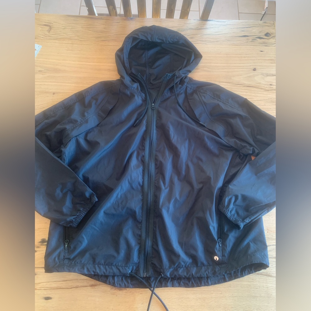 Hoodie Windbreaker Black‎ Jacket Lightweight Women’s Medium Preloved